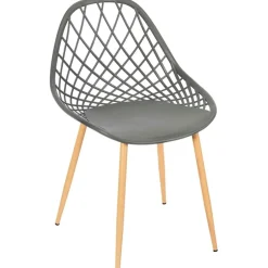 Fabrique de Styles Chaises, Fauteuils|Jardin>Chaise de jardin en plastique grise - Malaga Gris, Marron