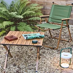Fabrique de Styles Chaises, Fauteuils|Jardin>Chaise de jardin pliante en bois de hêtre et tissu - Mariposa Vert