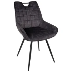 Fabrique de Styles Chaises>Chaise de salle à manger en velours - dana Gris