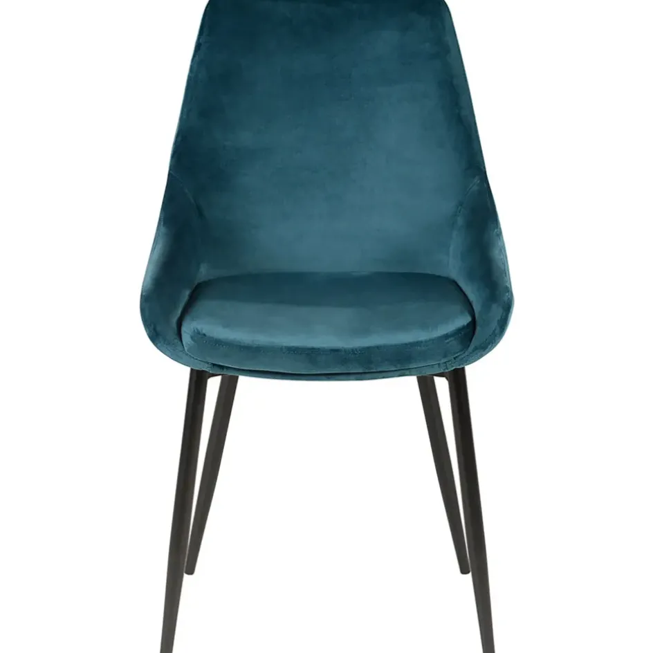 Fabrique de Styles Chaises>Chaise de salle à manger en velours - Ben Bleu