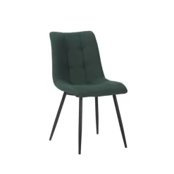 Fabrique de Styles Chaises>Chaise de salle à manger en tissu matelassé forêt - Lilly Vert