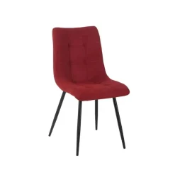 Fabrique de Styles Chaises>Chaise de salle à manger en tissu matelassé - Lilly Cerise
