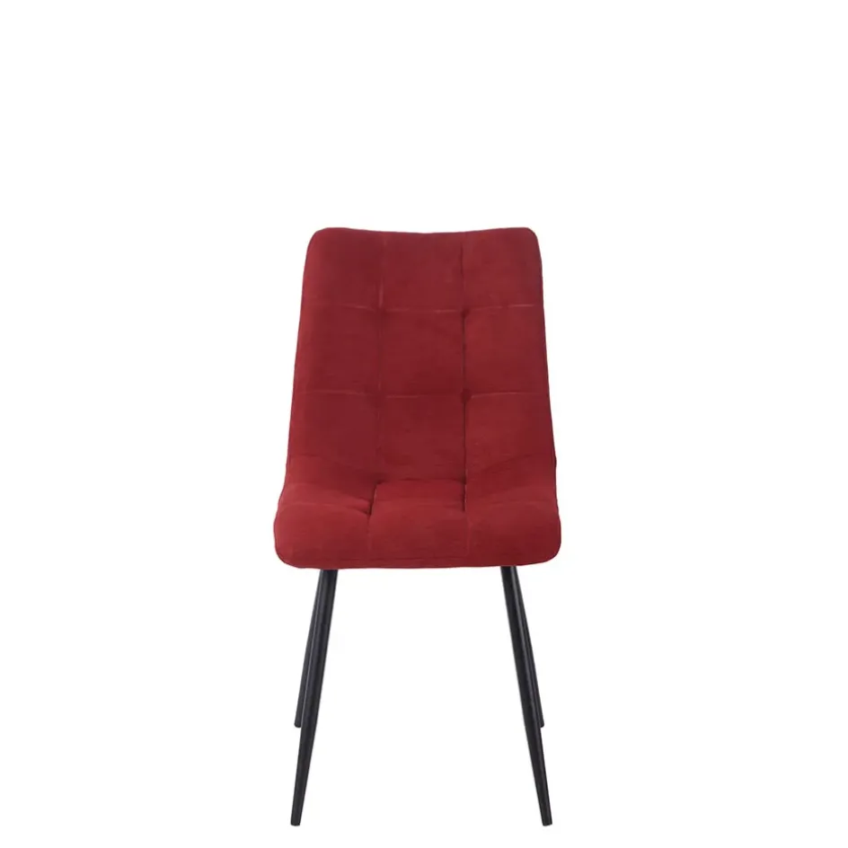 Fabrique de Styles Chaises>Chaise de salle à manger en tissu matelassé - Lilly Cerise