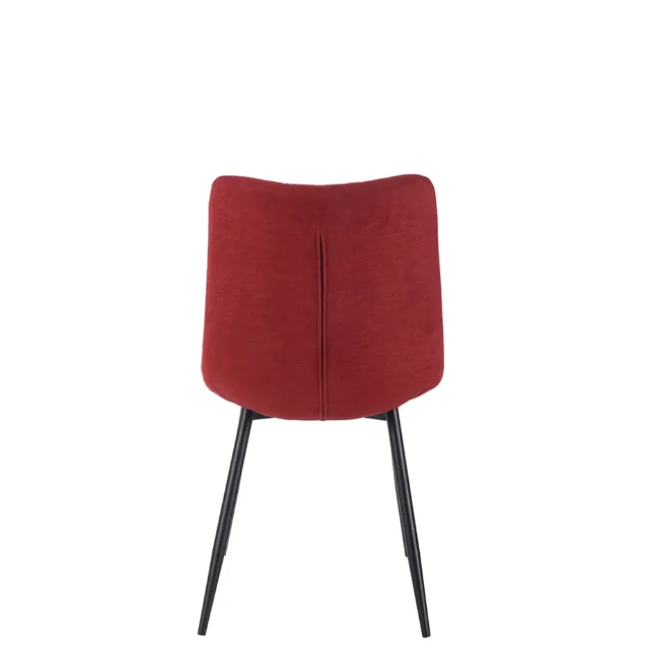 Fabrique de Styles Chaises>Chaise de salle à manger en tissu matelassé - Lilly Cerise