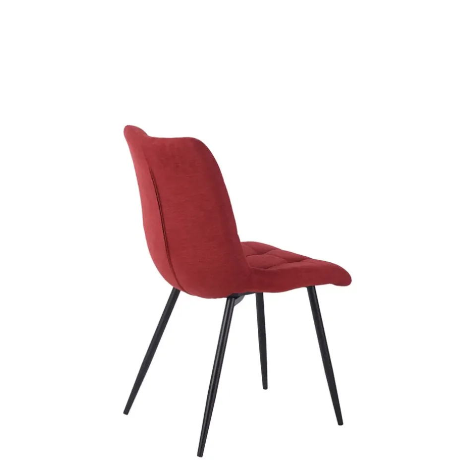 Fabrique de Styles Chaises>Chaise de salle à manger en tissu matelassé - Lilly Cerise