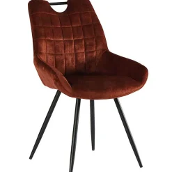 Fabrique de Styles Chaises>Chaise de salle à manger en velours - Dana Rouille