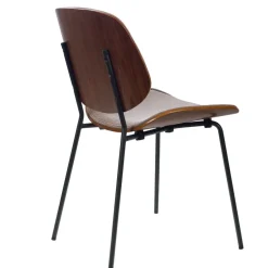 Fabrique de Styles Chaises>Chaise de salle à manger en tissu et noyer - Atlanta Gris