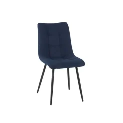 Fabrique de Styles Chaises>Chaise de salle à manger en tissu matelassé bleu - Lilly Marine