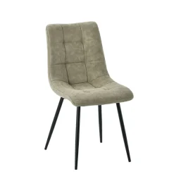 Fabrique de Styles Chaises>Chaise de salle à manger en tissu matelassé - Lilly Kaki