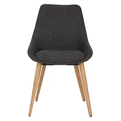 Fabrique de Styles Chaises>Chaise de salle à manger en tissu anthracite - Ben Gris