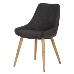 Fabrique de Styles Chaises>Chaise de salle à manger en tissu anthracite - Ben Gris