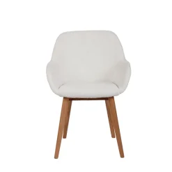 Fabrique de Styles Chaises>Chaise de salle à manger en tissu bouclette - Altea Blanc