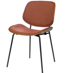 Fabrique de Styles Chaises>Chaise de salle à manger en tissu et noyer - Atlanta Orange