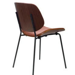 Fabrique de Styles Chaises>Chaise de salle à manger en tissu et noyer - Atlanta Orange