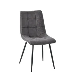 Fabrique de Styles Chaises>Chaise de salle à manger en microfibre matelassé - Lilly Anthracite