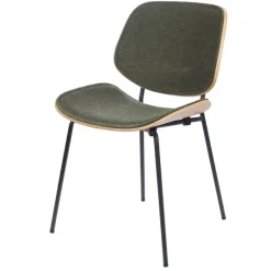 Fabrique de Styles Chaises>Chaise de salle à manger en tissu et chêne - Atlanta Vert