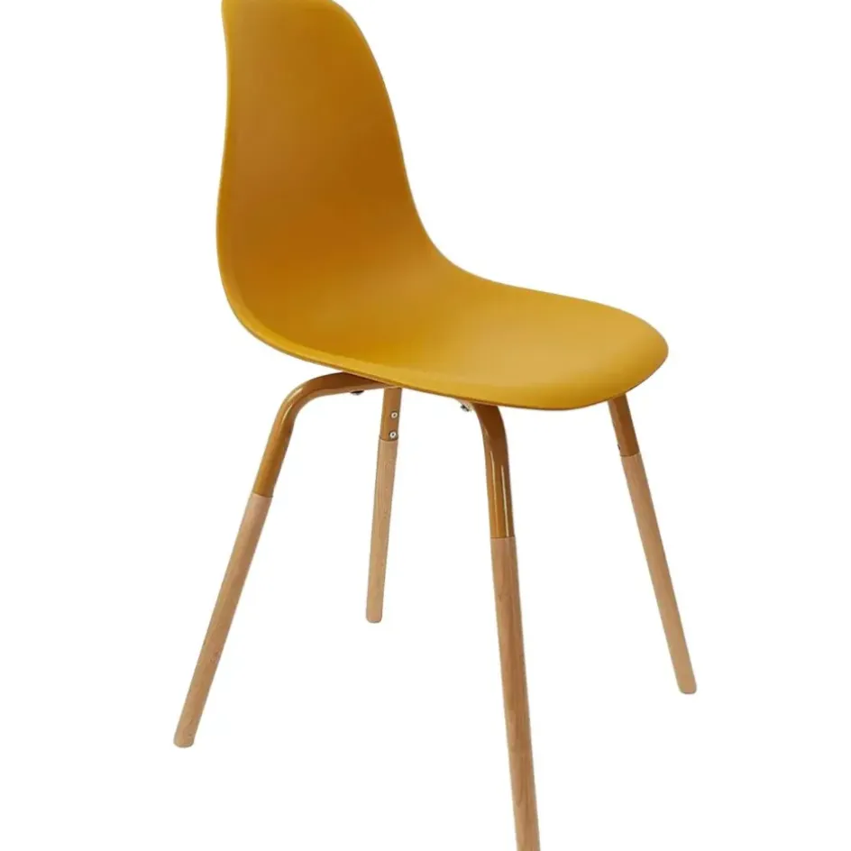 Fabrique de Styles Chaises>Chaise de salle à manger scandinave moutarde - Phebee Jaune