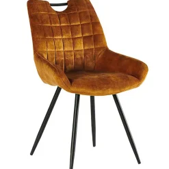 Fabrique de Styles Chaises>Chaise de salle à manger velours - dana Moutarde