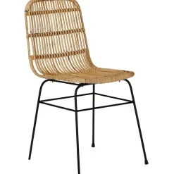 Fabrique de Styles Chaises>Chaise en rotin et pieds en métal noir - Maya Naturel