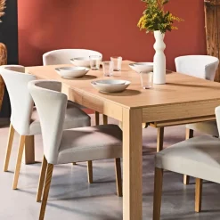 Fabrique de Styles Chaises>Chaise en tissu tapissée beige - Valentina