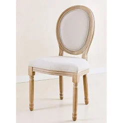 Fabrique de Styles Chaises>Chaise medaillon en bois d'hévea Beige