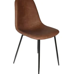 Fabrique de Styles Chaises>Chaise salle à manger effet cuir - Amber Marron