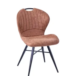 Fabrique de Styles Chaises>Chaise salle à manger en microfibre - Vicky Camel