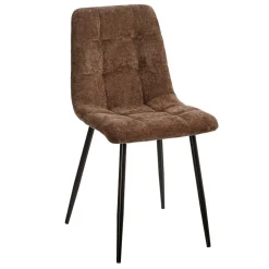 Fabrique de Styles Chaises>Chaise salle à manger en métal et tissu - Mony Marron