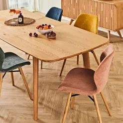 Fabrique de Styles Chaises>Chaise salle à manger en tissu soft touch nèfle - Keri Marron