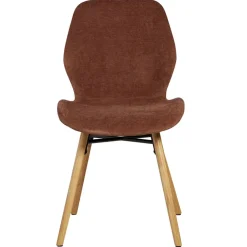 Fabrique de Styles Chaises>Chaise salle à manger en tissu soft touch acajou - Keri Marron