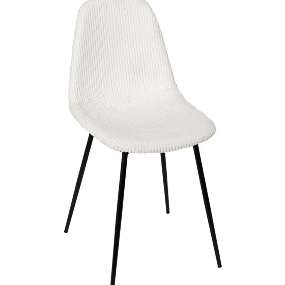 Fabrique de Styles Chaises>Chaise salle à manger en velours côtelé beige - Scarlett Crème