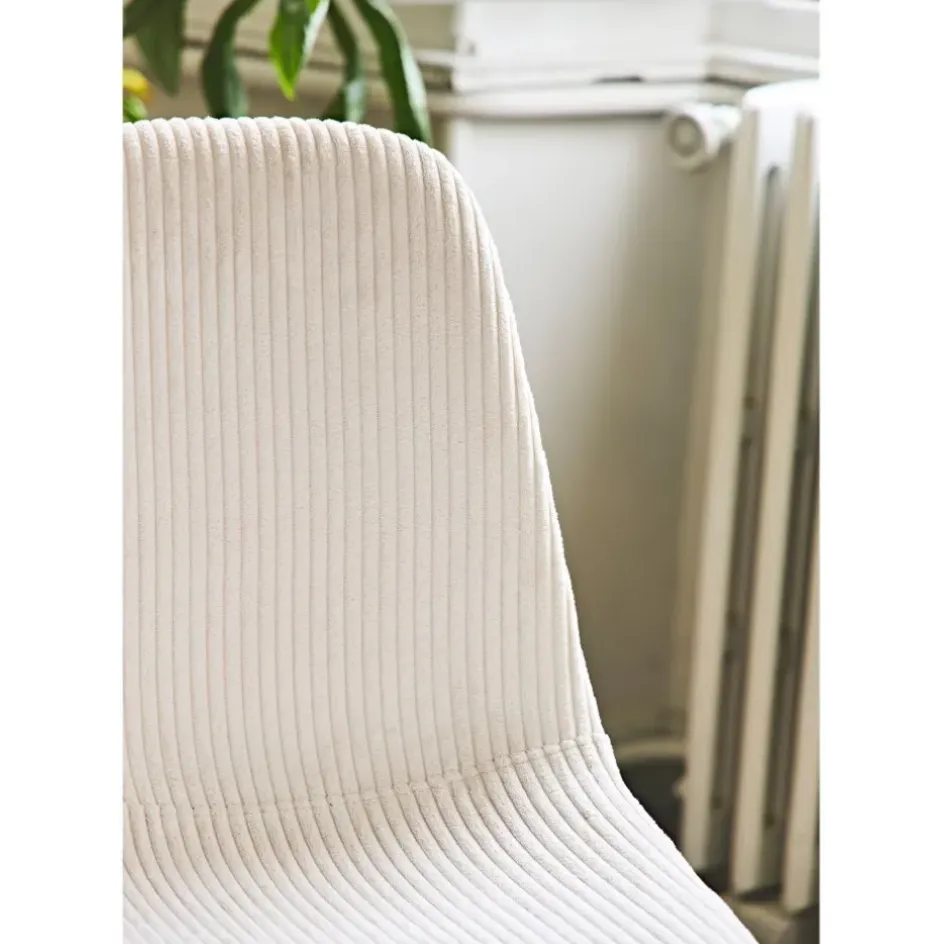 Fabrique de Styles Chaises>Chaise salle à manger en velours côtelé beige - Scarlett Crème