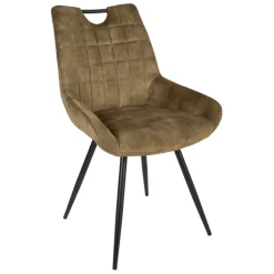 Fabrique de Styles Chaises>Chaise salle à manger en velours - dana Kaki