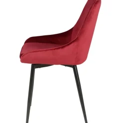 Fabrique de Styles Chaises>Chaise salle à manger en velours - Ben Rouge
