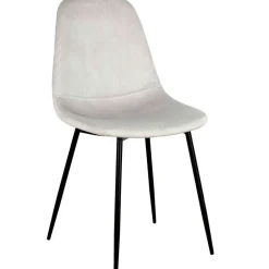 Fabrique de Styles Chaises>Chaise salle à manger en velours cotelé clair - Julia Gris