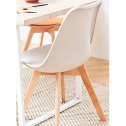 Fabrique de Styles Chaises>Chaise salle à manger scandinave - Samantha Blanc
