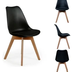 Fabrique de Styles Chaises>Chaise salle à manger scandinave - Samantha Noir