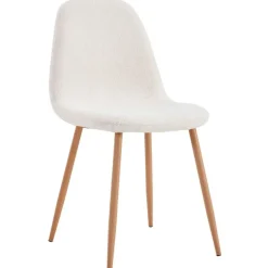 Fabrique de Styles Chaises>Chaise salle à manger tissu bouclette - Freya Blanc