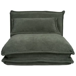 Fabrique de Styles Fauteuils>Chauffeuse en tissu côtelé - Tessia Kaki