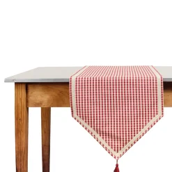Fabrique de Styles Chemins De Table>Chemin de table mami-car en Coton Rouge
