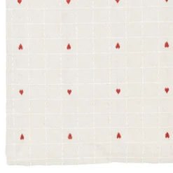 Fabrique de Styles Chemins De Table>Chemin table en coton 45x150cm - P'tits coeurs Grège