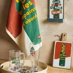 Fabrique de Styles Verres À Alcool>Chope vert et rouge 40cl - Copains D'Abord Vert, Rouge
