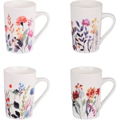 Fabrique de Styles Tasses Et Mugs>Coffret de 4 mugs en porcelaine 35cl - Flor Multicolore