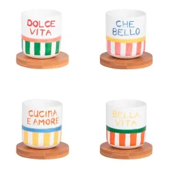 Fabrique de Styles Tasses Et Mugs>Coffret de 4 tasses à café en porcelaine 15cl - Dolce Vita Multicolore