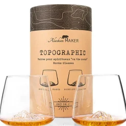Fabrique de Styles Verres À Alcool>Coffret de 2 verres Mont Blanc et Everest - Topographic