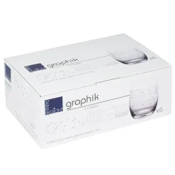 Fabrique de Styles Verres À Eau Et Gobelets>Coffret de 6 verres transparent 30cl - Graphik