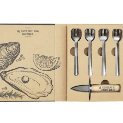 Fabrique de Styles Ustensibles De Cuisine>Coffret huitre 1 couteau et 4 fourchettes - Noel Naturel