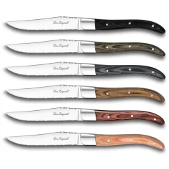 Fabrique de Styles Couverts>Coffret kraft 6 couteaux steak coloris mixés - Royal Louis Multicolore