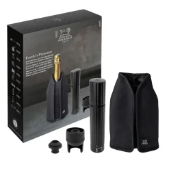 Fabrique de Styles Accessoires Vin Et Cocktails>Coffret pompe manuelle duo et gaine frizz e Noir