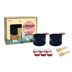 Fabrique de Styles Plats Et Appareils De Cuisson>Coffret raclette à la bougie pour 2 - Montagne Noir